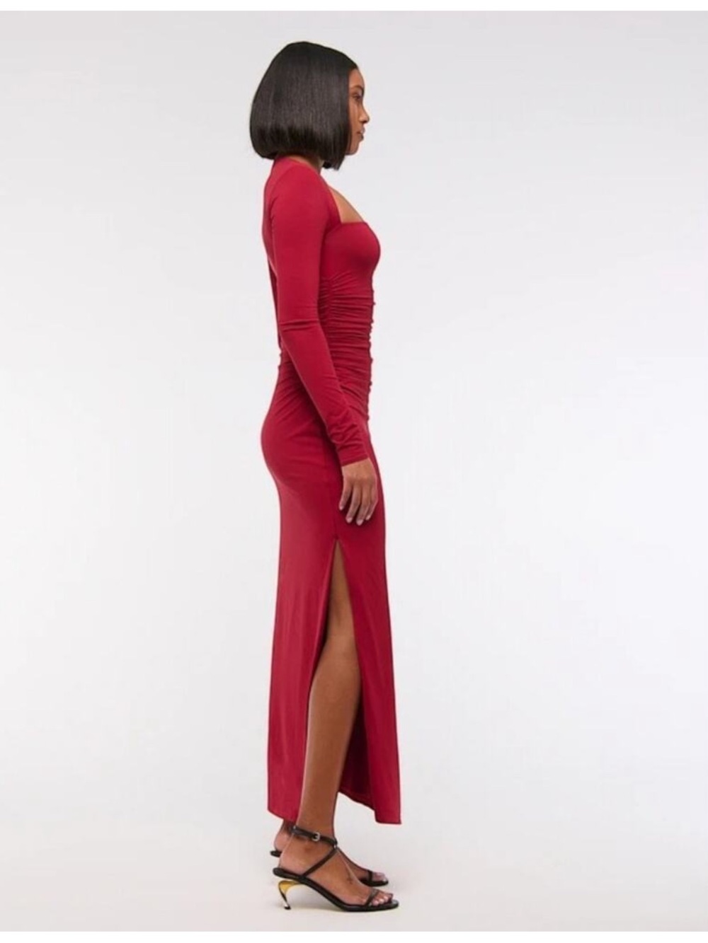 A&F 🕊️ Ava Long Sleeve Knit Maxi Dress 🍷⭐️ - Picture 2 of 5